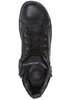 Andrea Conti Schn&uuml;r-Bootie mit reptilgepr&auml;gtem Einsatz und Zier-Rei&szlig;verschluss SCHWARZ