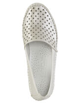 Gemini Mokassin-Slipper aus weichem, gl&auml;nzend gepr&auml;gtem Nappaleder MATTSILBER