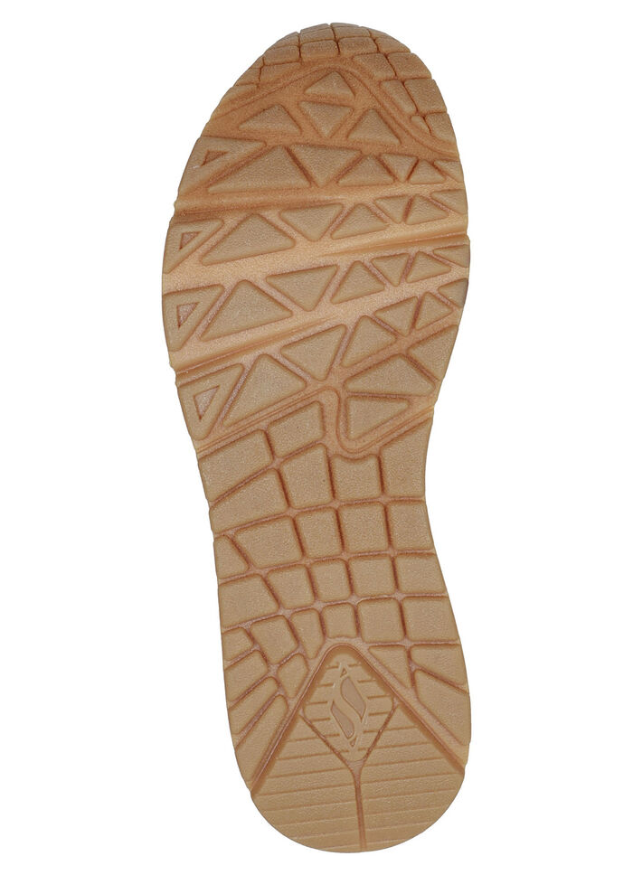 SKECHERS, bequeme Damen-Sneaker, mit sichtbarem Luftpolster WEISS-GOLD