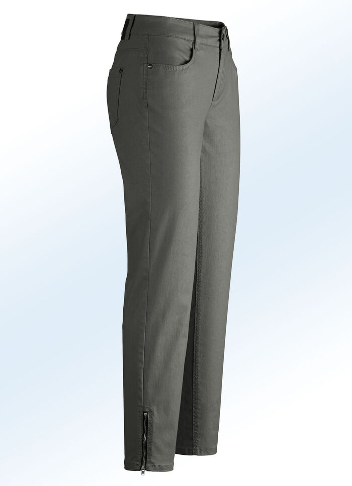 Dezent schimmernde Hose OLIV