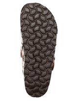 ELENA EDEN, trendige Damen-Clogs, Weite H, mit brauner Spange SCHWARZ-WEISS