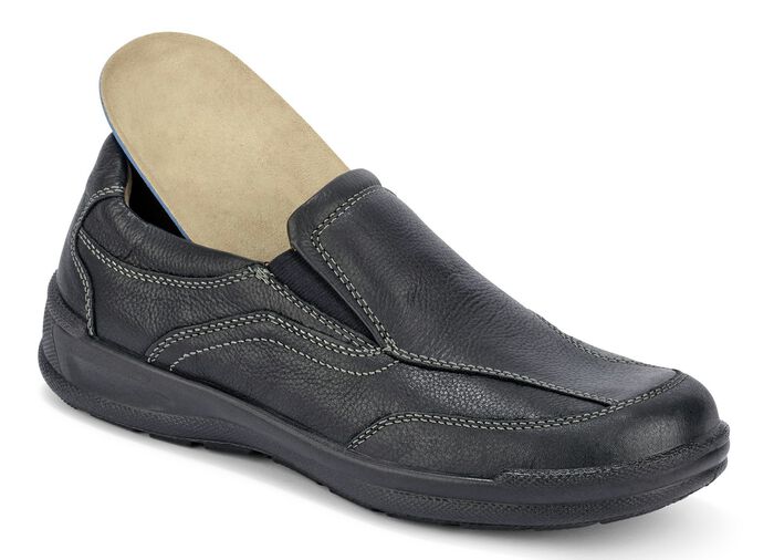 GINO GALANTE, klassische Herren-Slipper, mit herausnehmbarem Fußbett SCHWARZ