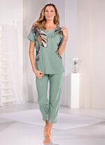 Laurina Schlafanzug mit 7/8 langer Hose und Dehnbund 