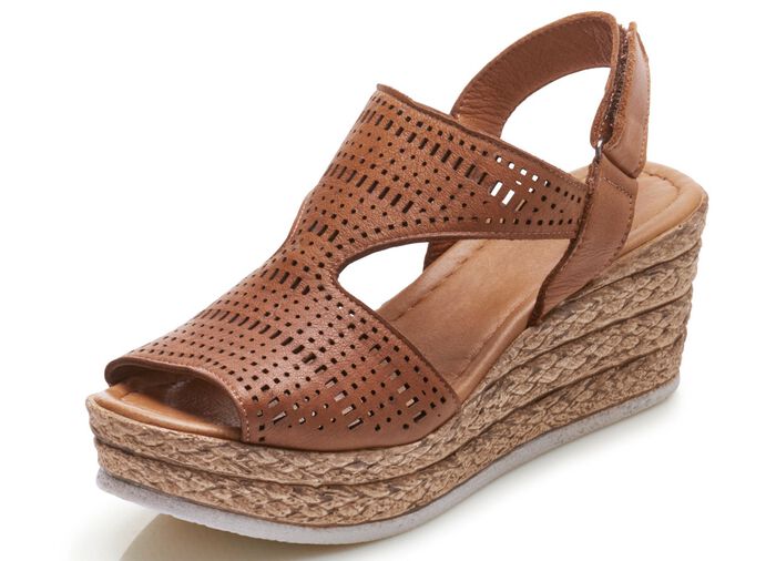 Andrea Conti Sandalette aus Nappaleder MARONE