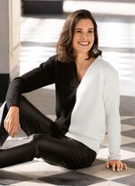 Pullover in Flauschqualit&auml;t SCHWARZ-WEISS