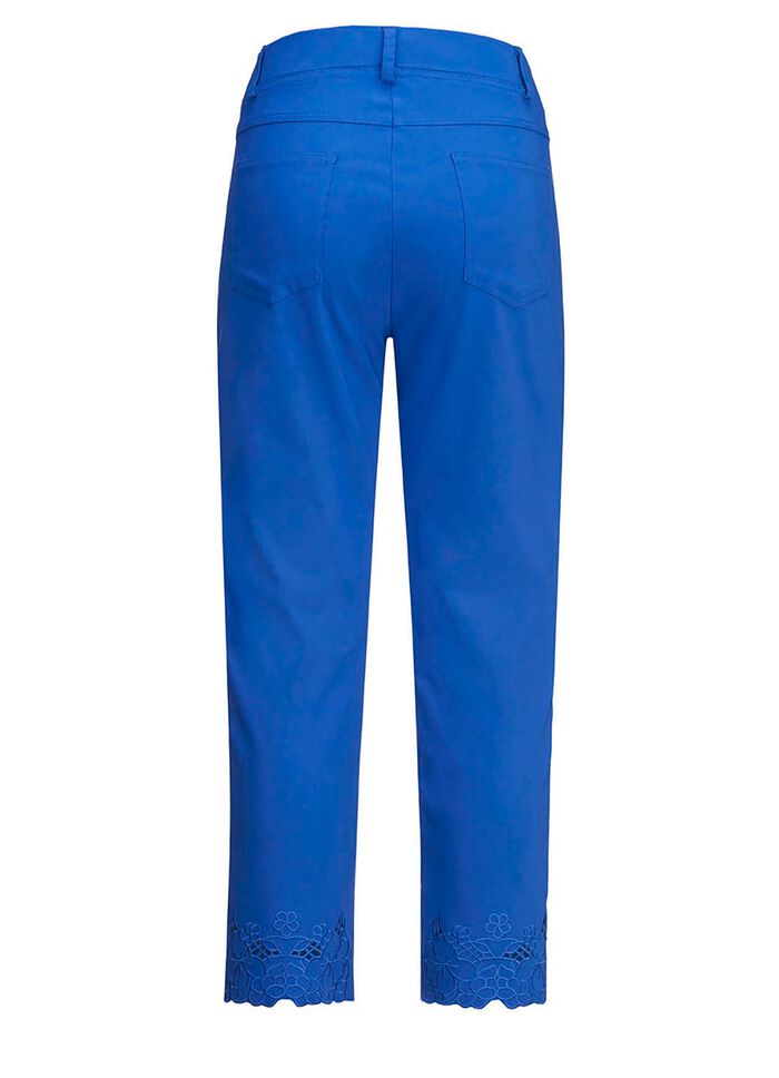 Hose mit floralen Lochstickereien 