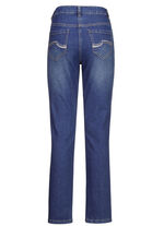 Jeans mit schönen Stickereien und funkelnden Strassteinen JEANSBLAU