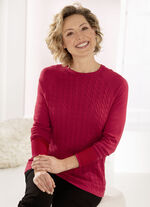 Pullover mit Zopfmuster ROT