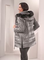 Jacke mit abnehmbarem Kunstpelz-Besatz GRAU