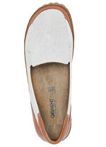 Gemini Slipper mit seitlich eingesetzten Gummizügen WEISS-ORANGE