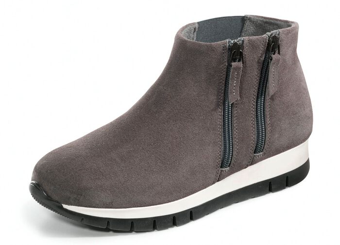 Bootie mit zwei Rei&szlig;verschl&uuml;ssen GRAU