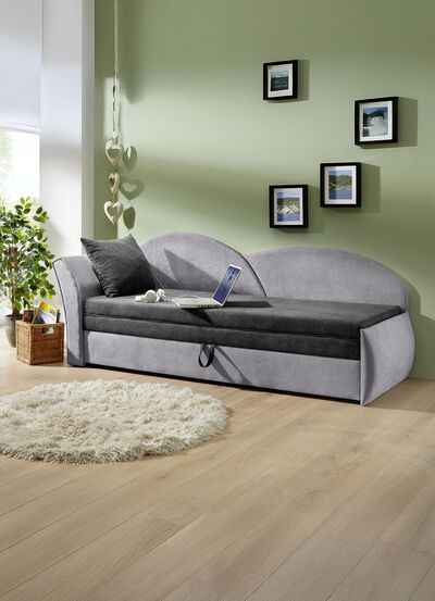 Schlafsofa mit Bettkasten und 1 Dekokissen 