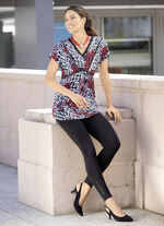 Leggings mit edel glänzendem Ziermotiv SCHWARZ