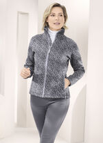Fleecejacke in Strickoptik SCHWARZ-GRAU