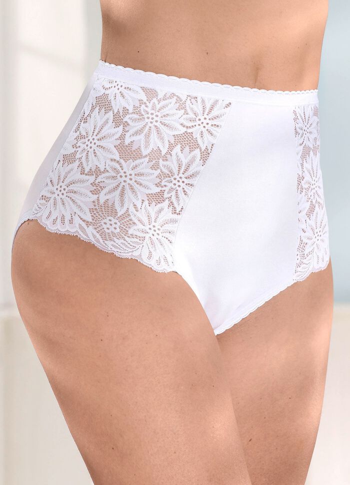 Viererpack Slipsmit floraler Elastikspitze 
