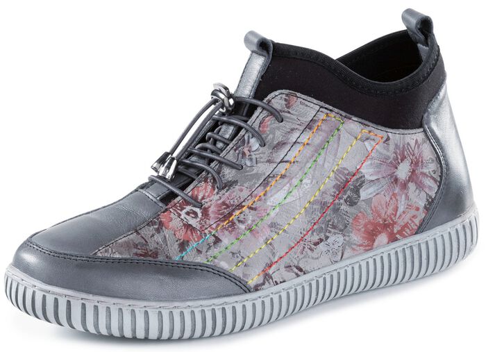 Gemini Bootie mit effektvollen Steppn&auml;hten GRAU-BUNT