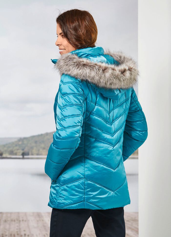 Jacke mit abnehmbarem Kunstpelz-Besatz 