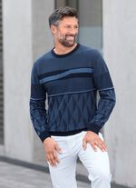 Gemusterter Rundhalspullover in 2 Farben 