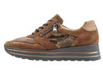 Waldläufer Schnürschuh mit Stretchmaterial im Ballenbreich COGNAC