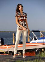 Sommerliche Shirt-Tunika BEIGE-BRAUN-ORANGE