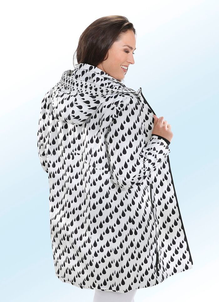 Funktions-Longjacke mit originellem Tropfendessin 