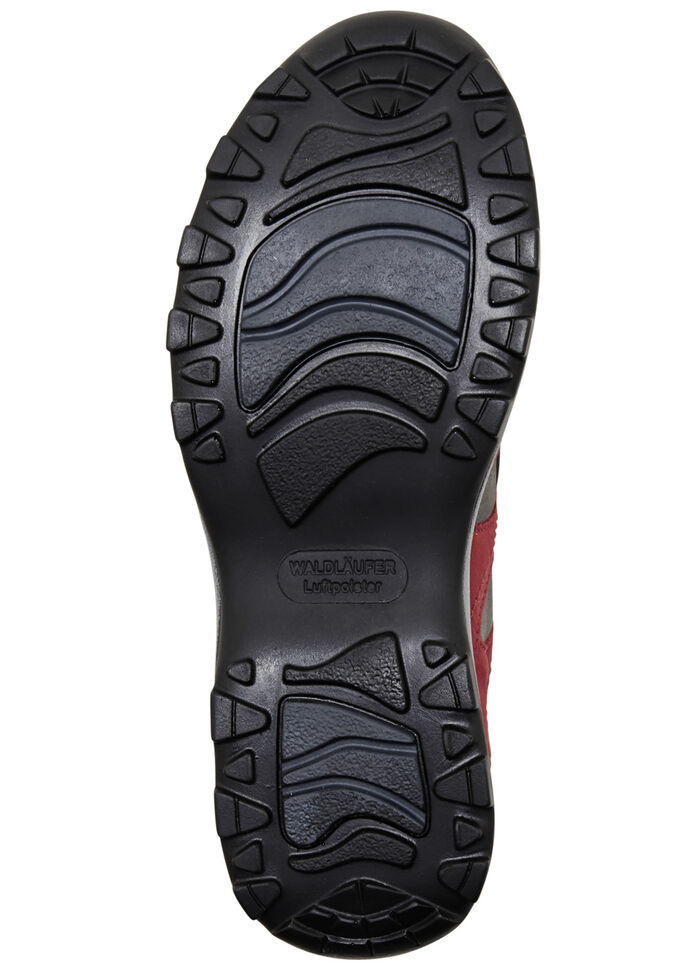 Waldläufer, sportliche Damen-Schnürschuhe, Weite H, mit herausnehmbarem Fußbett GRANATROT-SCHWARZ-GRAU