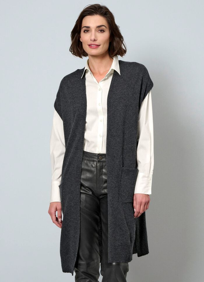 Long-Strickweste aus Kaschmir 