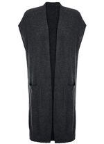 Long-Strickweste aus Kaschmir ANTHRAZIT