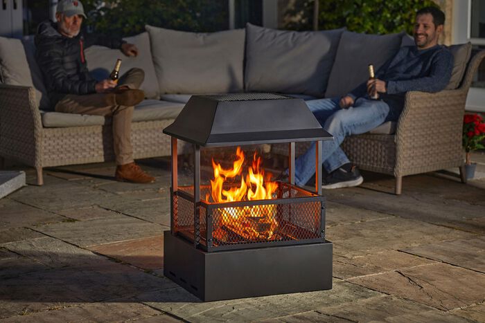 Feuerstelle Heat Haze aus pulverbeschichtetem Stahl 