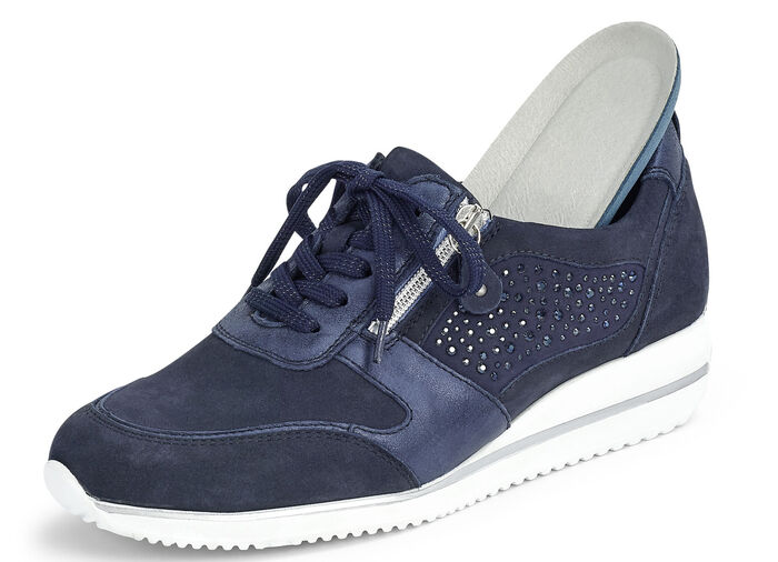 Waldläufer, bequeme Damen-Schnürschuhe, Weite H, mit herausnehmbarem Fußbett MARINE