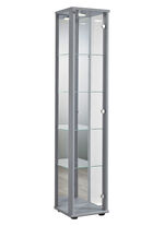 Vitrine, 1-türig, mit LED-Beleuchtung ALU