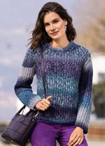 Pullover mit Alpaka und tollem Farbverlauf LILA-GR&Uuml;N-MULTICOLOR