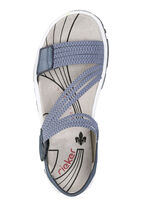 Rieker, sportliche Damen-Sandalen, mit zwei Klettspangen BLAU
