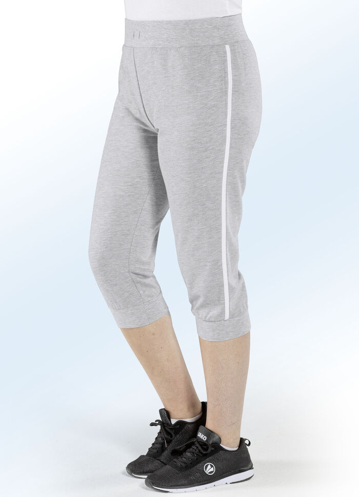 „Delena“-Caprihose in 3 Farben GRAU MELIERT-WEISS