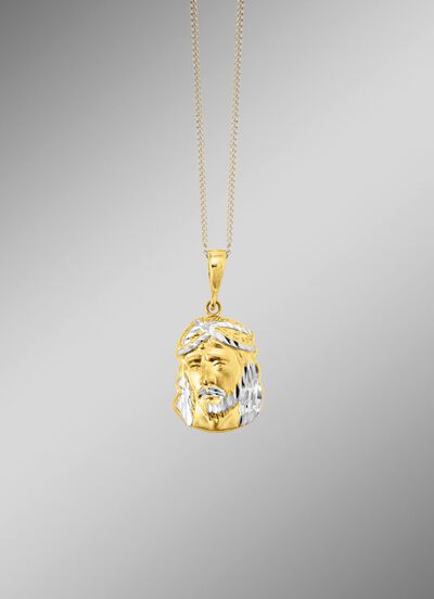 Diamantierter Anh&auml;nger in Bicolor 