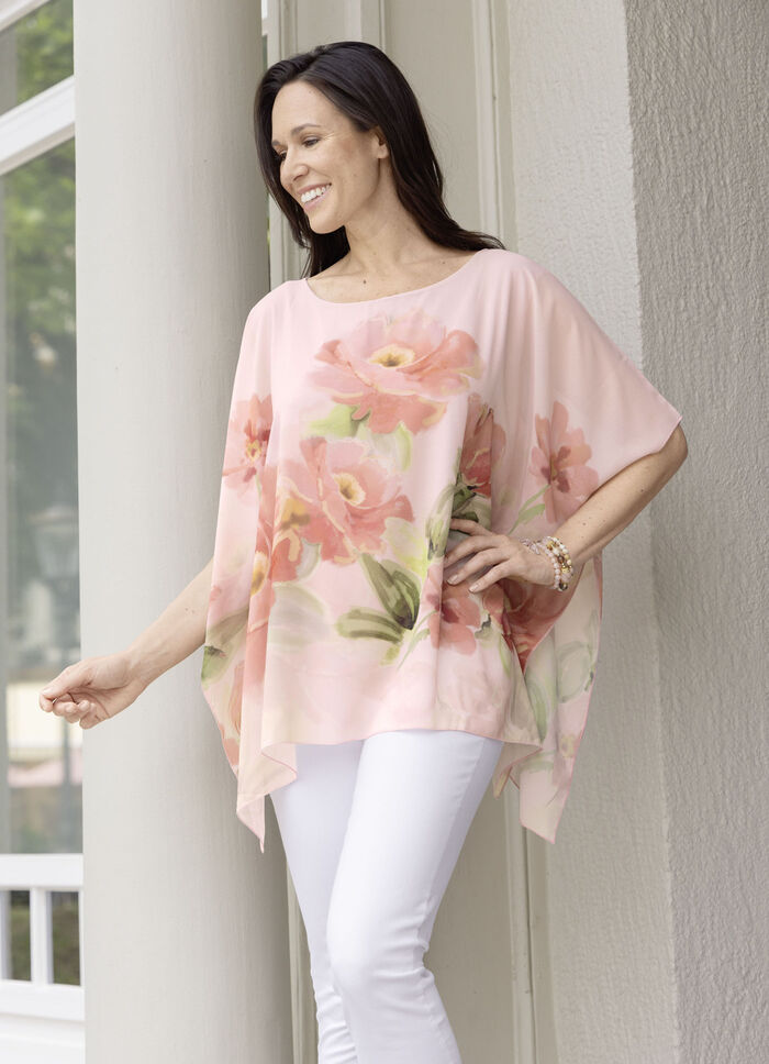 Poncho-Tunika mit eingearbeitetem Top 