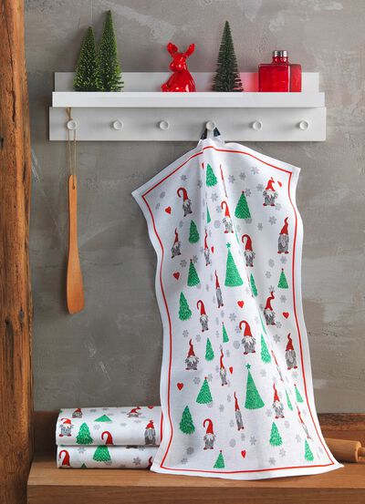 Weihnachtliche Geschirrt&uuml;cher im 3e-Set 