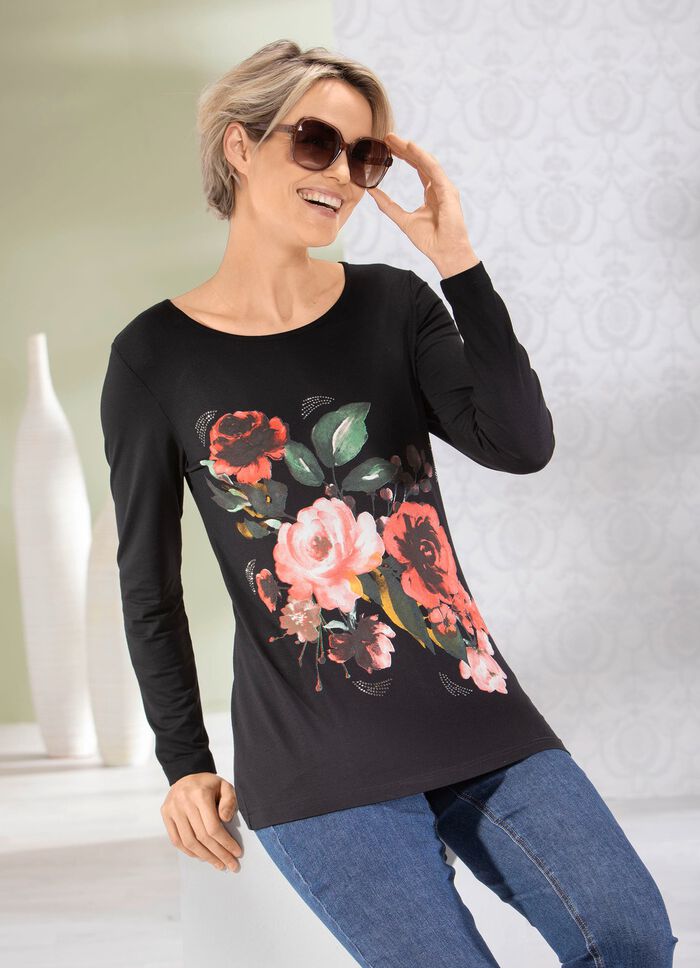 Shirt mit floralem Druckmotiv 