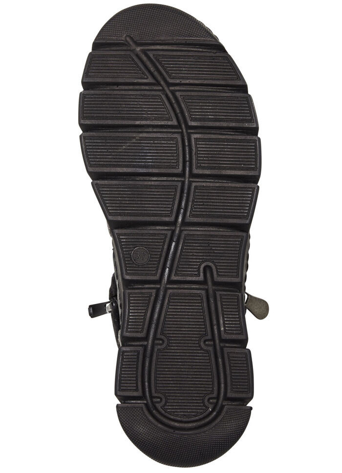 ELENA EDEN-Bootie mit schwarzem Plüschkragen GRAU