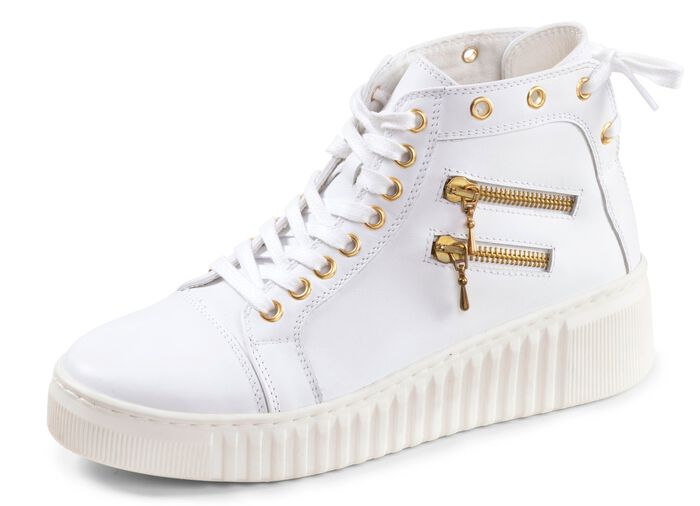 ELENA EDEN, sytlische Damen-Boots, Weite H, mit herausnehmbarem Fu&szlig;bett WEISS