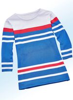 Pullover mit Ringelmuster BLAU-WEISS-KORALLE