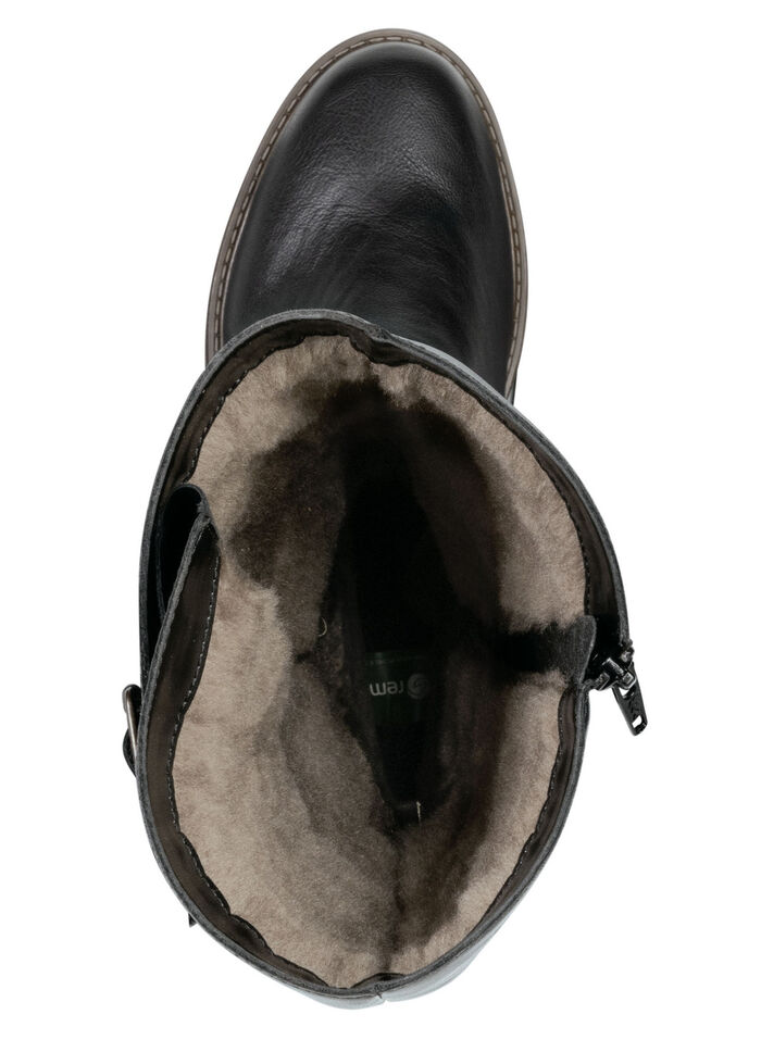 Remonte, gef&uuml;tterte Damen-Stiefel, Winterschuhe, Weite G, mit Lammfell SCHWARZ