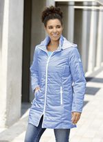 Jacke mit apartem Minimaldessin JEANSBLAU-WEISS