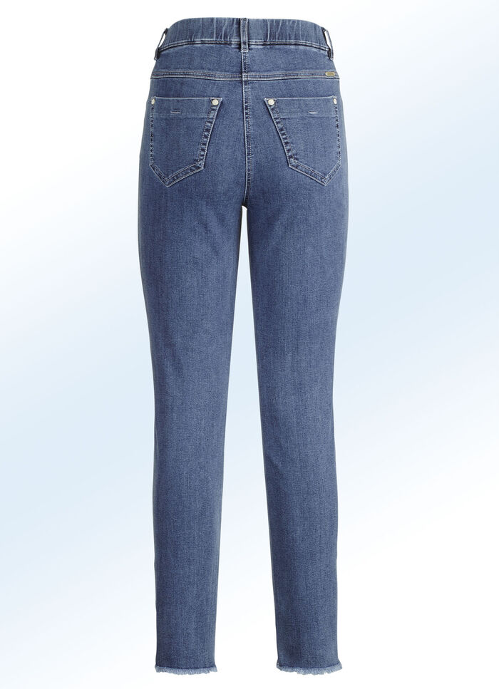 Magic-Jeans mit angesagtem Fransensaum JEANSBLAU