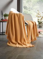 Wohndecke und Kissenbezug in toller Strickoptik 