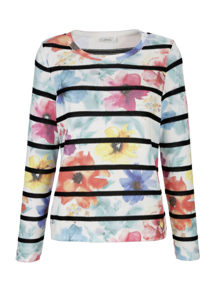 Pullover mit edlem Floraldruck 