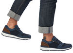Rieker, bequeme Herren-Sneaker, Weite H, mit herausnehmbarem Fußbett BLAU-BRAUN