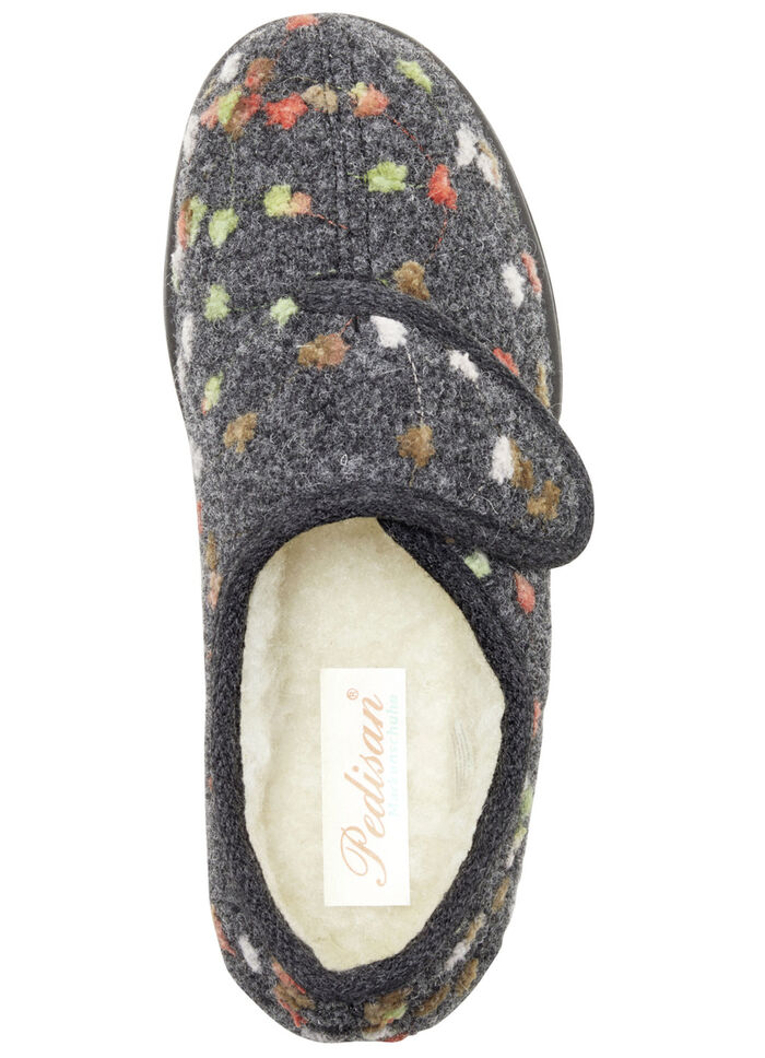 Hausschuh mit anatomisch geformtem Fußbett GRAU-BUNT