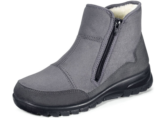 Laurina Haus-Stiefelette mit seitlichem Reißverschluss GRAU