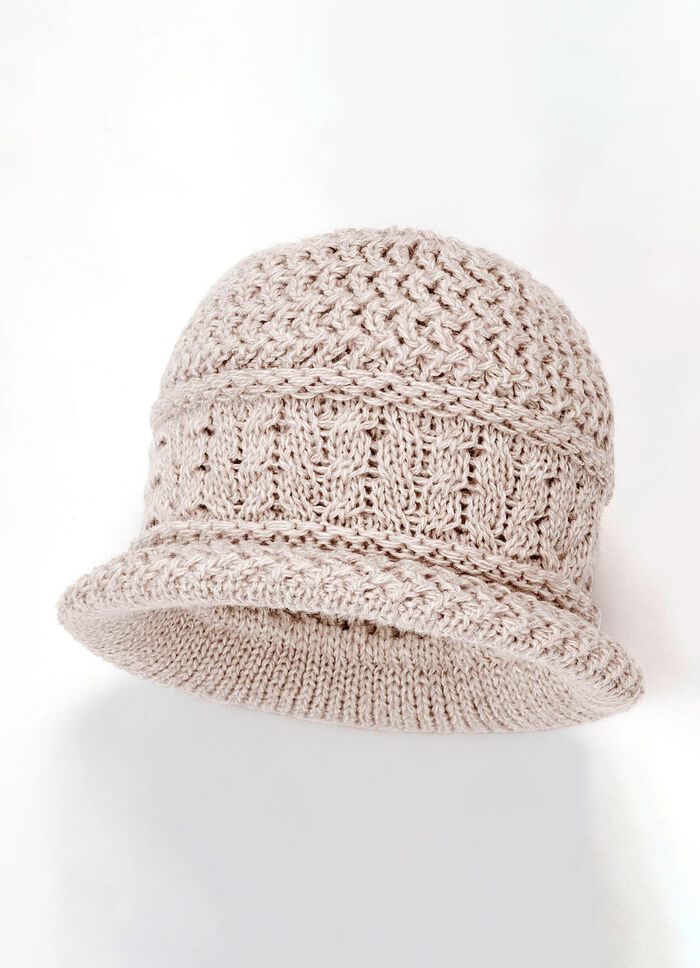 Warmer Damen-Hut, mit Rundum-Gummizug 